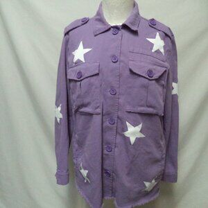Davi & Dani Star button down Military Jacket button top blouse Size Medium Md M